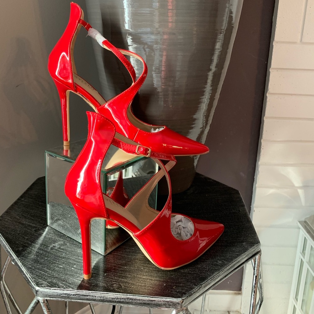 Red Patent Heels